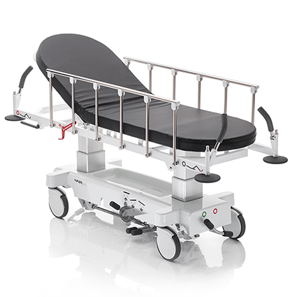 STRX2 H2 PK Dvodelni hdravlični stretcher s petim kolesom in patentiranimi ograjicami